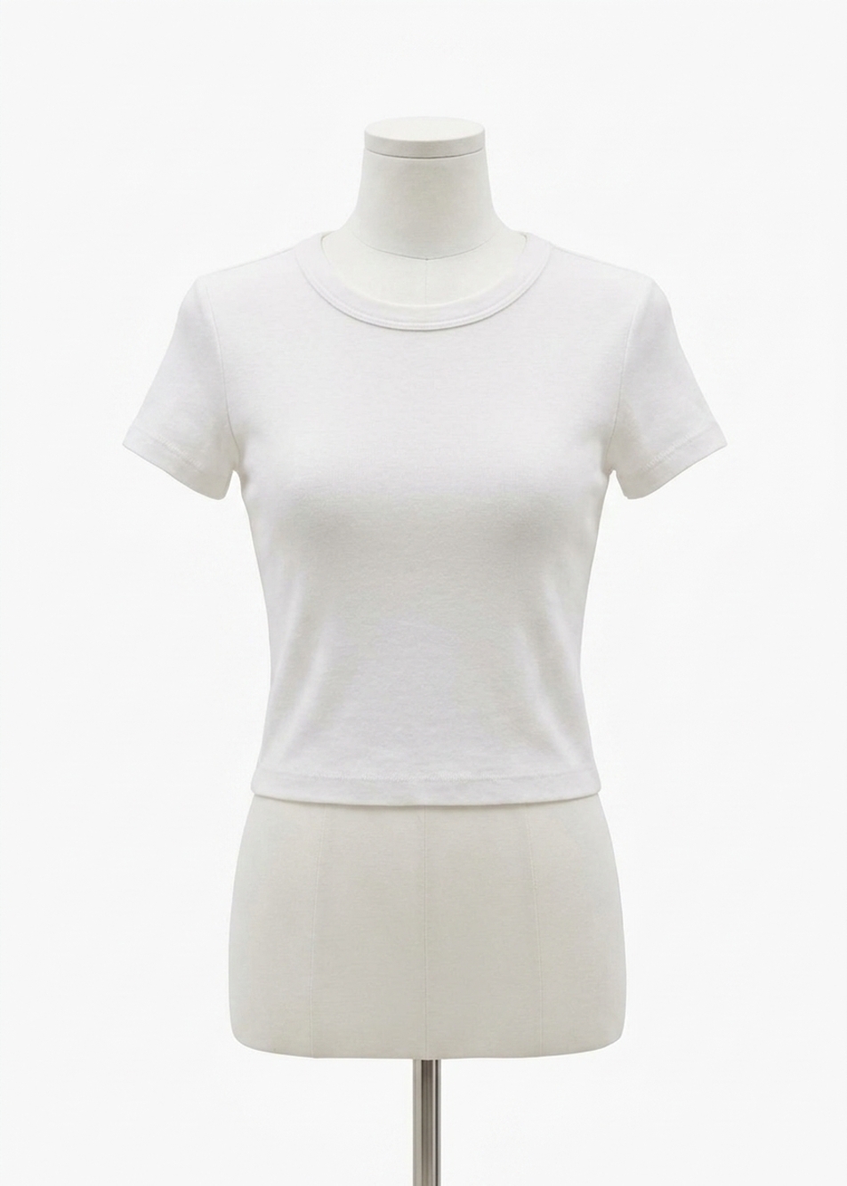 NEW ENZA COSTA supima baby rib cropped tee in pearl grey